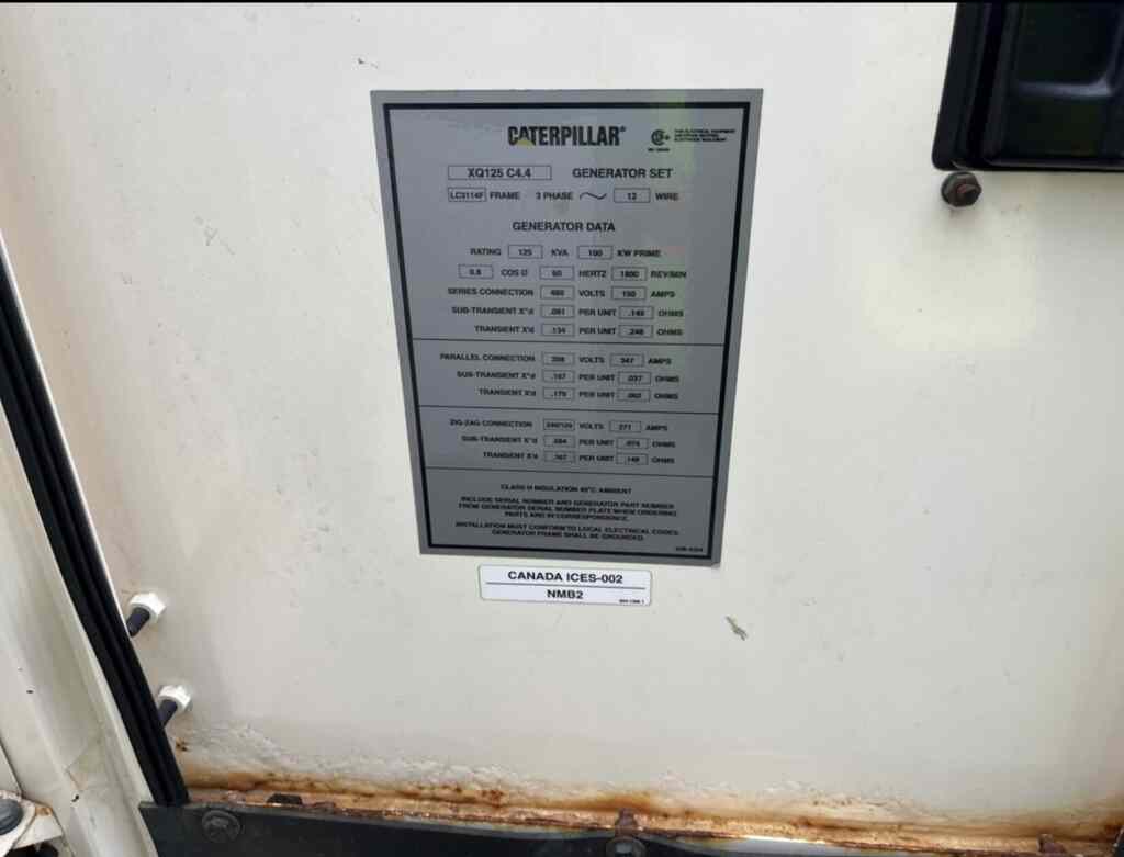 Caterpillar XQ125 Trailer Mounted Diesel Generator